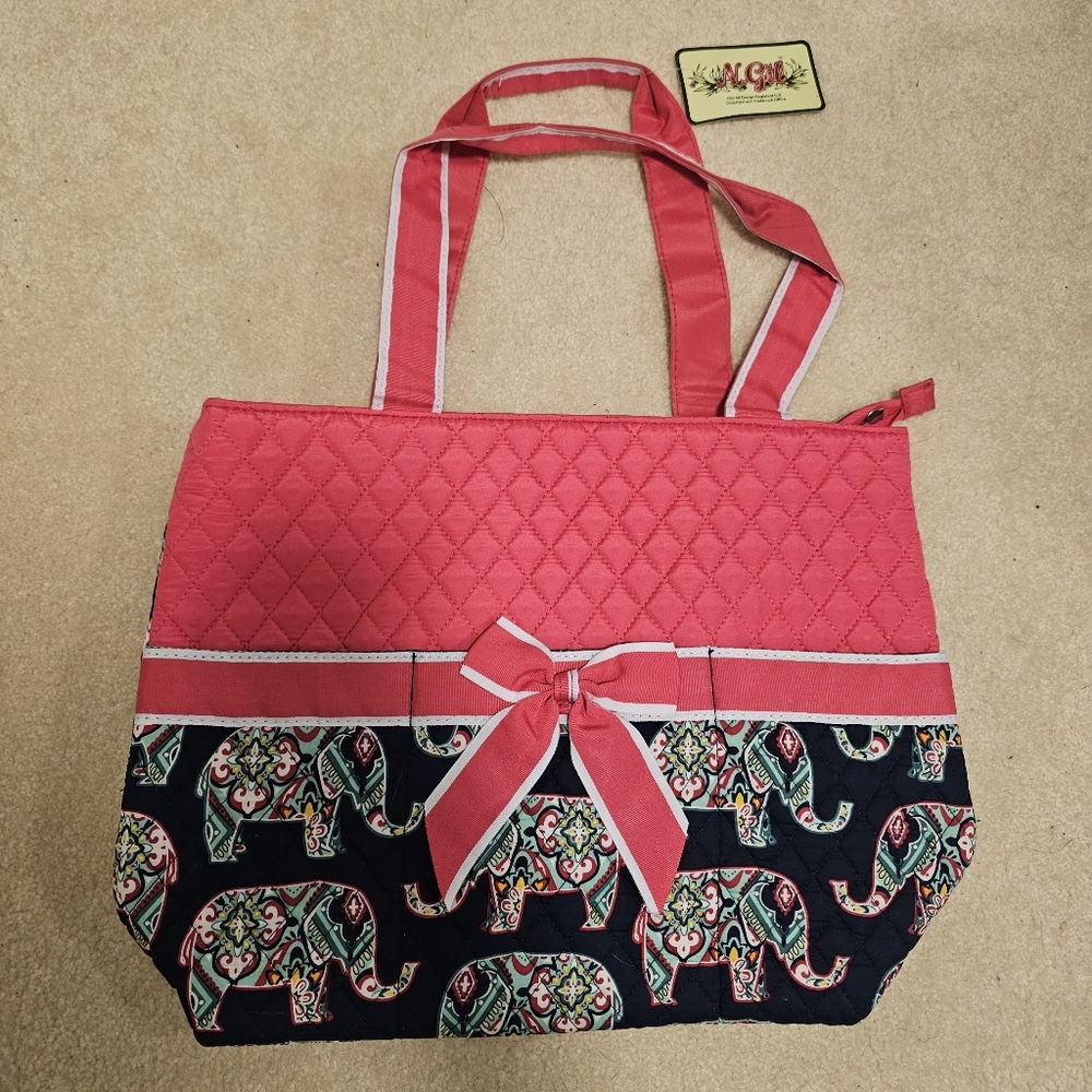 N.Gil Elephant Quilted Tote Bag